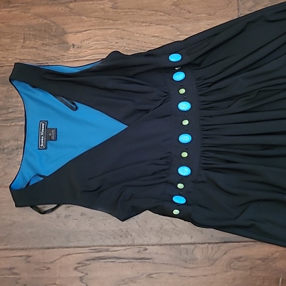 Jessica Howard black maxi dress features a vibrant blue floral design Size 10 - Picture 3 of 8